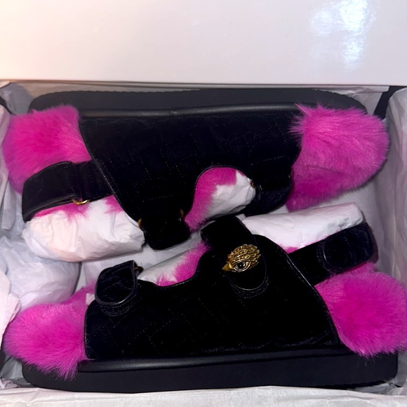 NWT Kurt Geiger Furry Pink Sandals Modern Luxury Style Barbie Core Pink Sold out - Picture 8 of 8
